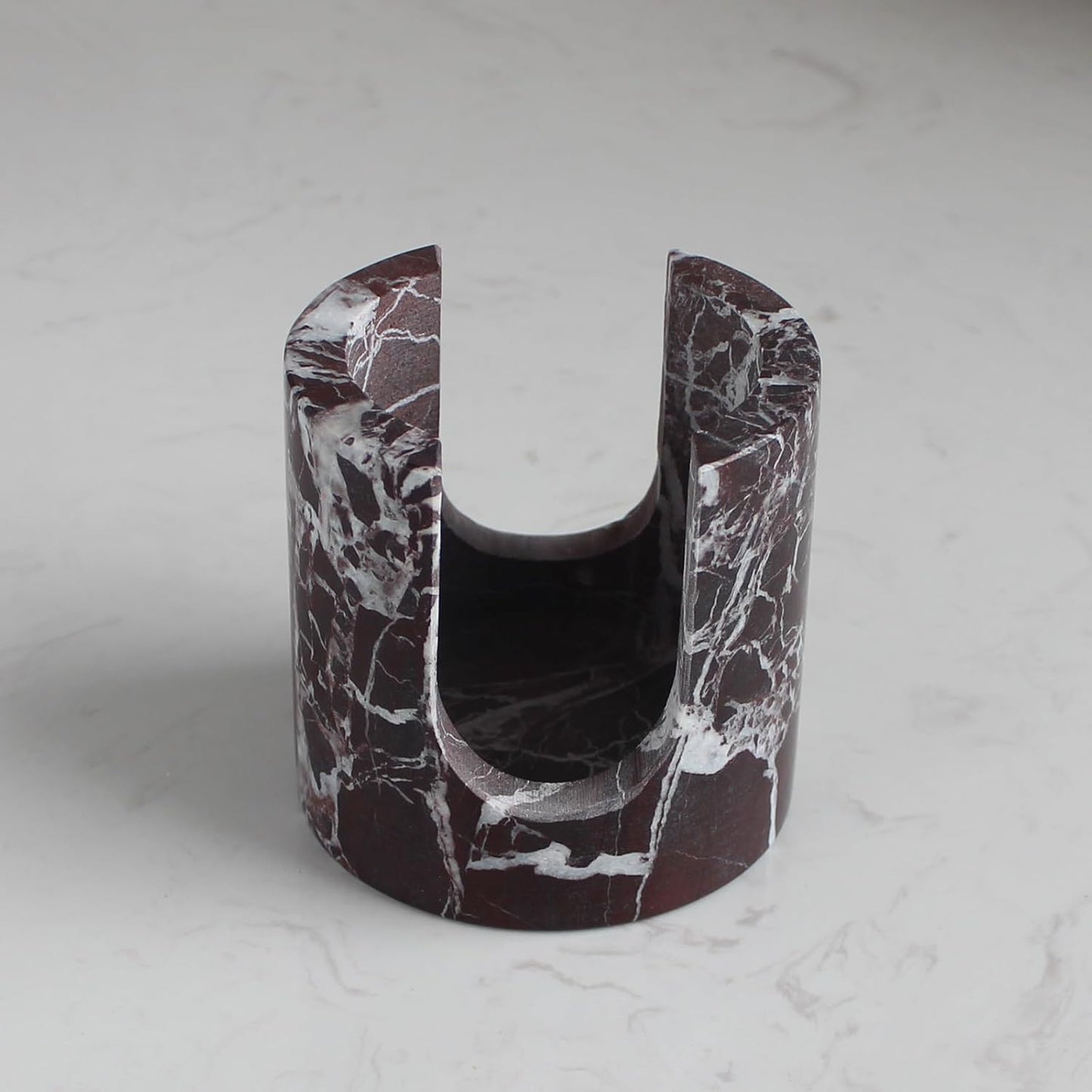 Natural Travertine Sponge Holder for Kitchen Sink, Drying Rack, Compact Sink Caddy Organizer (Rosso Levanto Marble)