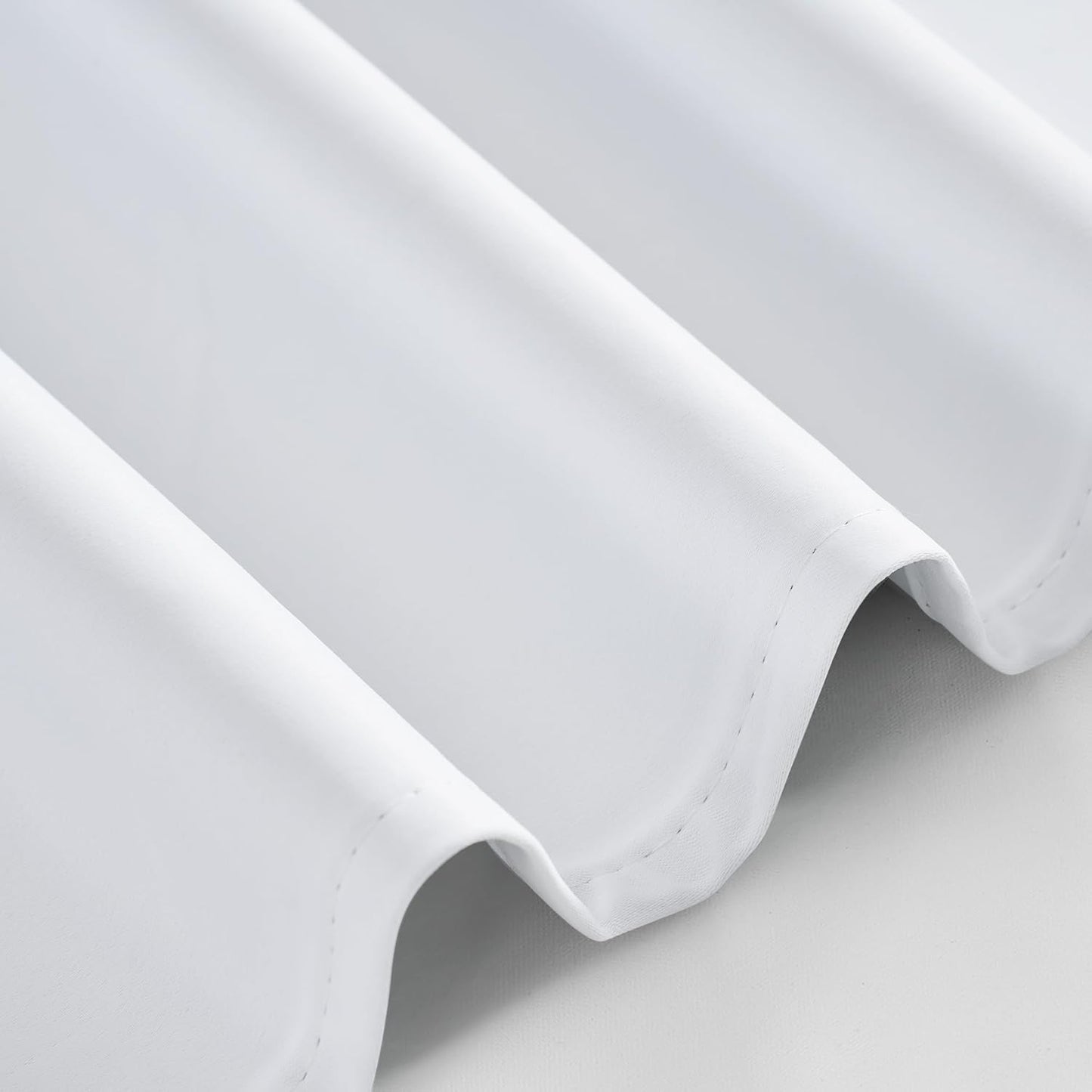 PONY DANCE White 100% Blackout Short Curtains for Kitchen Over Sink 36 inch Long 2 Panels Set, Black Out Small Window Curtains for Bathroom, Thermal Insulated Half Window Cafe Drapes, 42" W x 36" L