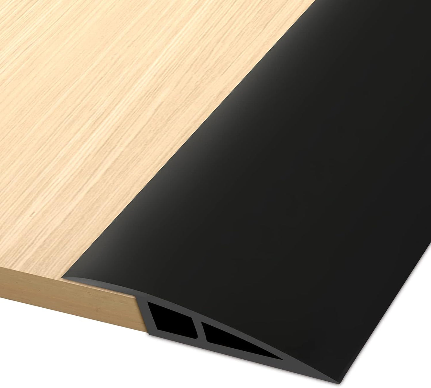 Vinyl Door Threshold Flooring Transition Strip Self Adhesive Carpet Edging Strip for Laminate Doorway Edge Threshold from 2/5" to 3/5" (Black, 3.3 Ft)