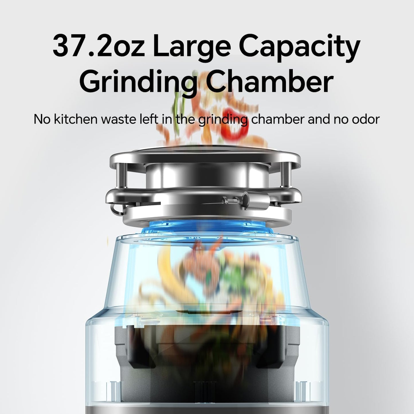 Upgraded 1/2 HP Garbage Disposal with Power Cord, Quiet & Powerful Stainless Steel Grinding System, Continuous Feed Kitchen Sink Waste Disposer – DeepCut Series