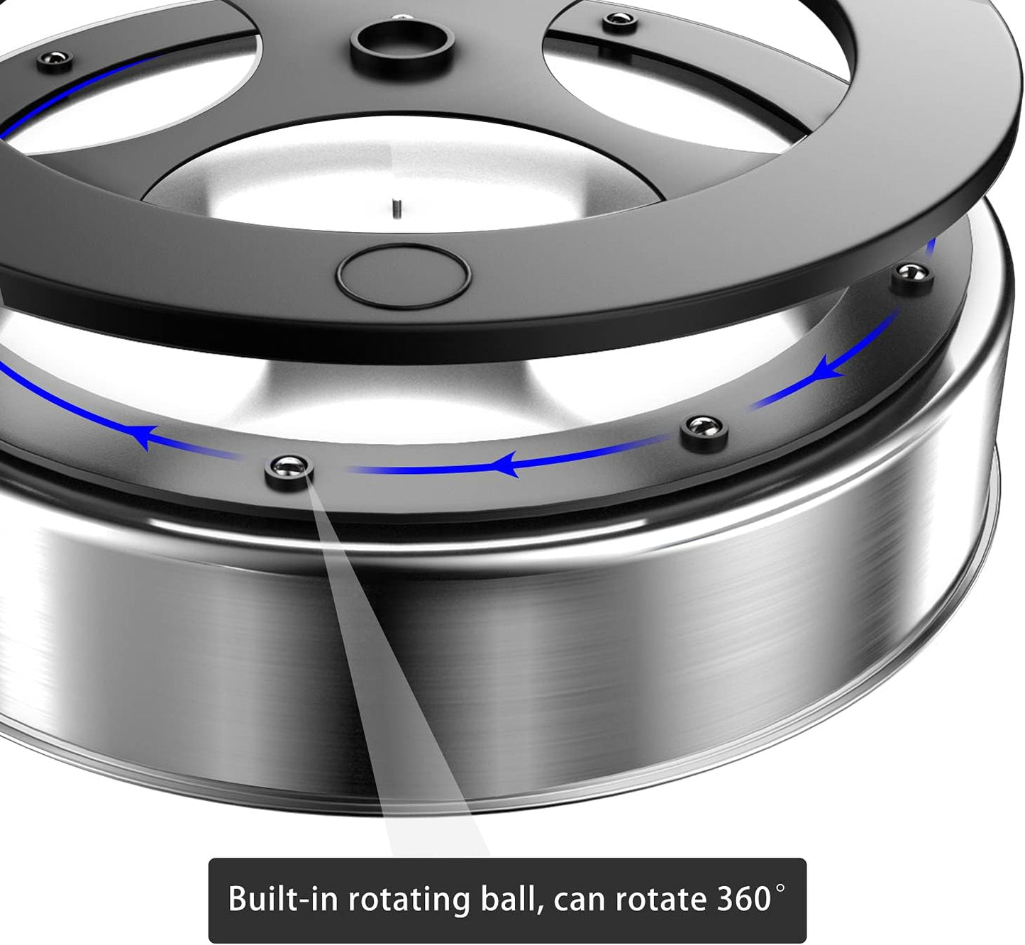 VAEHOLD Pantry Cabinet Lazy Susan Stainless Steel Black Spice Rack Turntable - Decorative Trays Storage Containers Organizer for Kitchen Cabinet, Snacks, Bathroom (10 inches)