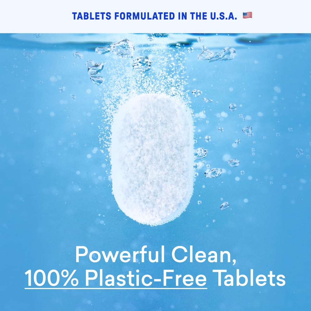 BLUELAND 100% Plastic-Free Dishwasher Detergent Tablets, 60ct, Lemon Zest