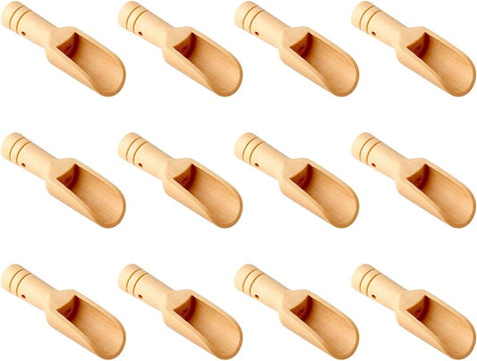 12pcs Mini Wooden Spoons，Mini Bamboo Spoons for Bath Salts, tea scoop, Washing Powder spoon，wooden