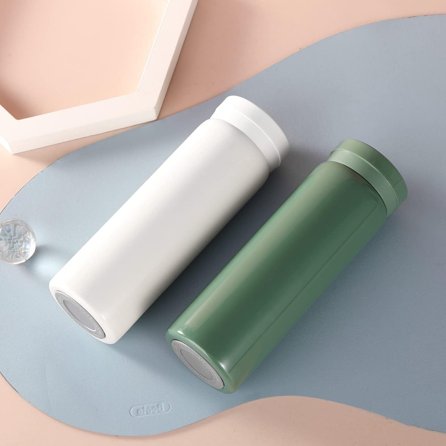 10oz Mini Water Bottle Stainless Steel Thermos Small Flask - Insulated Vacuum, Leak Proof, Keeps Drinks Hot/Cold - Ideal for Coffee, Tea, Water - Green