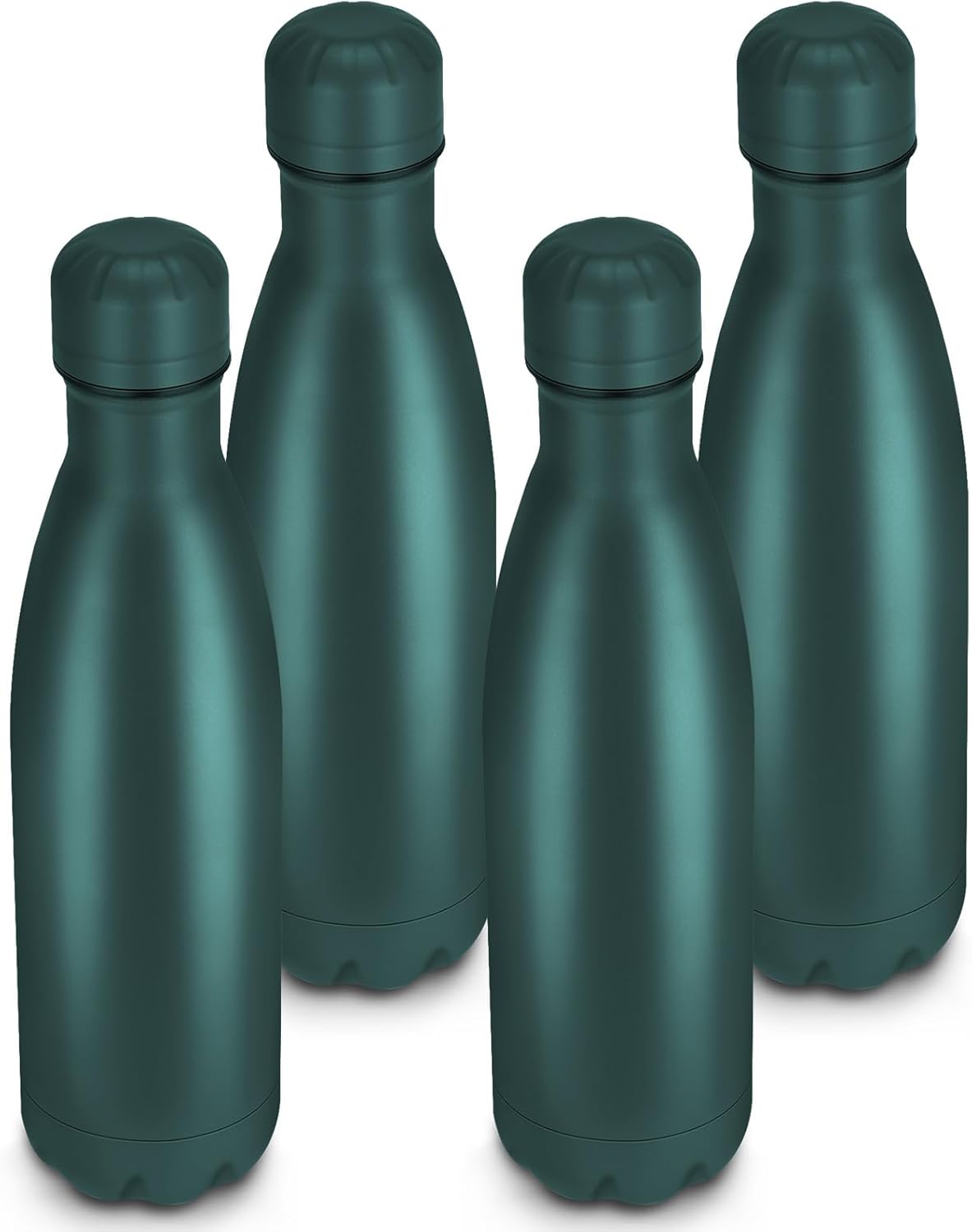 17oz Cola-Bottle Shaped Stainless Steel Leak-proof Water Bottle,Double Wall Vacuum Insulated Metal,Travel Mug For Sports Indoors & Outdoors,BPA-Free Kids Flasks,Army Green(4Pack)