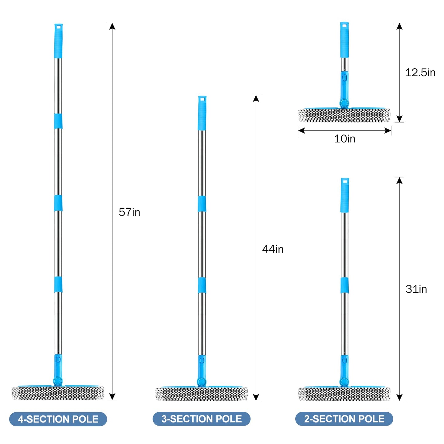 SetSail Window Squeegee 2 in 1 Window Cleaner Tool with 57in Extension Pole
