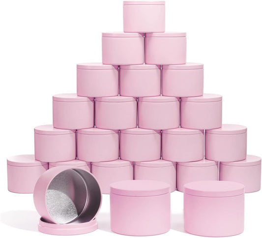 Aroparc Candle Tins with Lids, 24 Pack 8oz Seamless Candle Containers for Candle Making Supplies