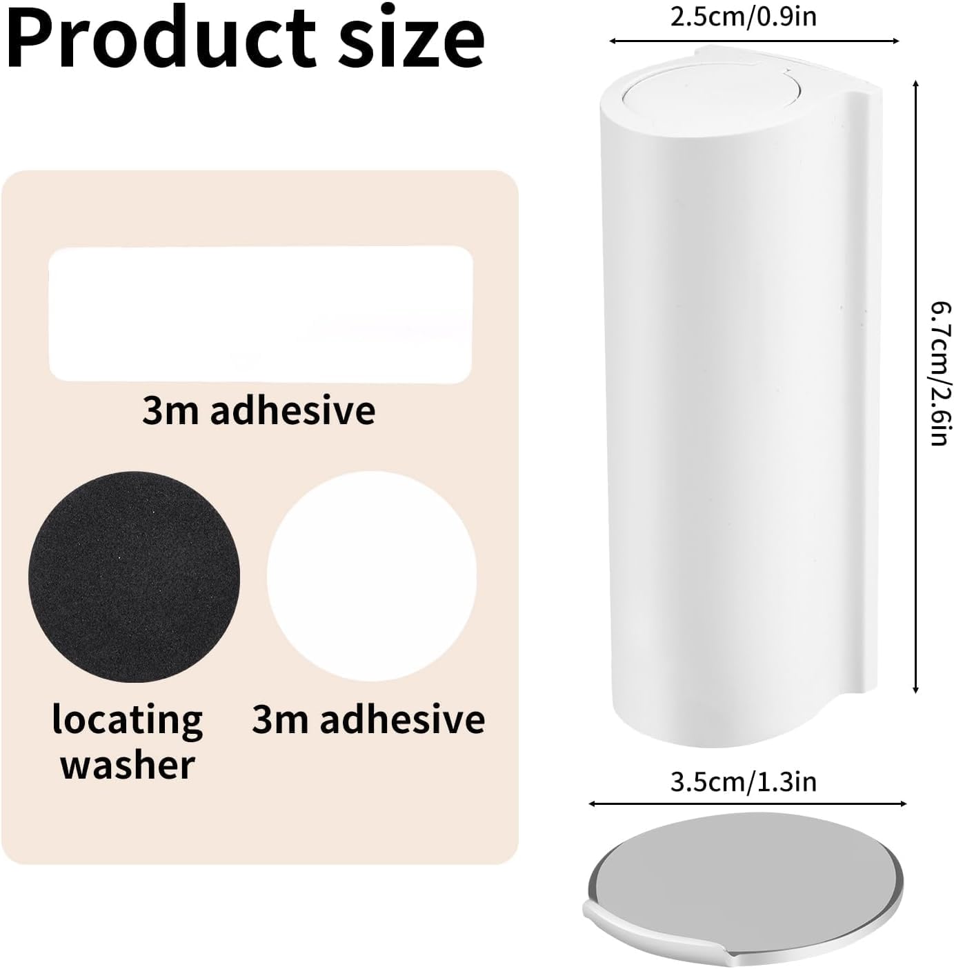 Magnetic Door Stoppers WYGWP Stainless Steel No Drilling Wedge Stops Heavy Duty Catch Holder to Keep Doors Open (White Door Stop)