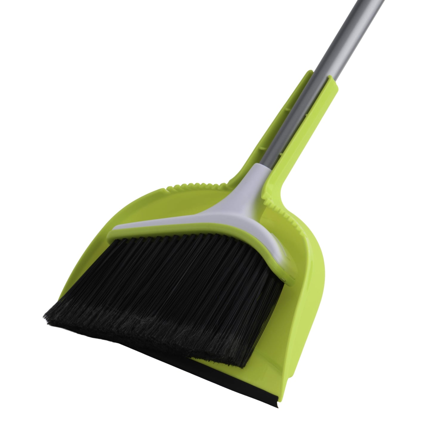 Casabella Basics 2-Piece Angled Broom and Dustpan Set, 44" Angled Broom with Long Handle and