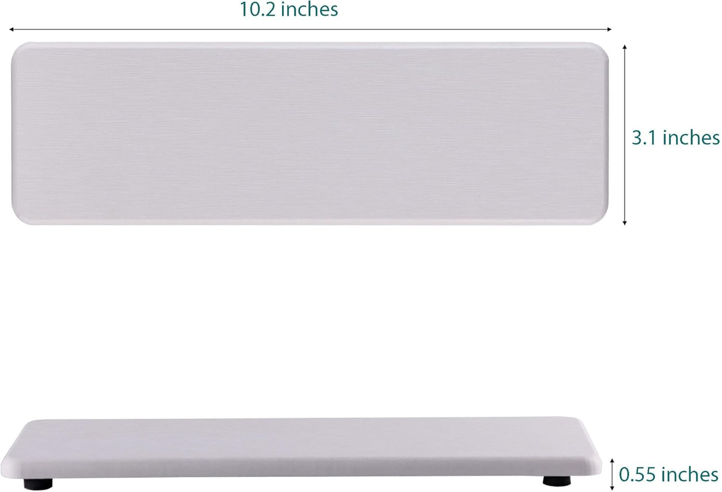 2 Pcs Water Absorbing Stone Trays, Kitchen/Bathroom Sink Soap Dish, Diatomite Tray Used for Hand Soap & Cosmetic Bottles in The Modern Home, 3.15" W x 10.2" L, White