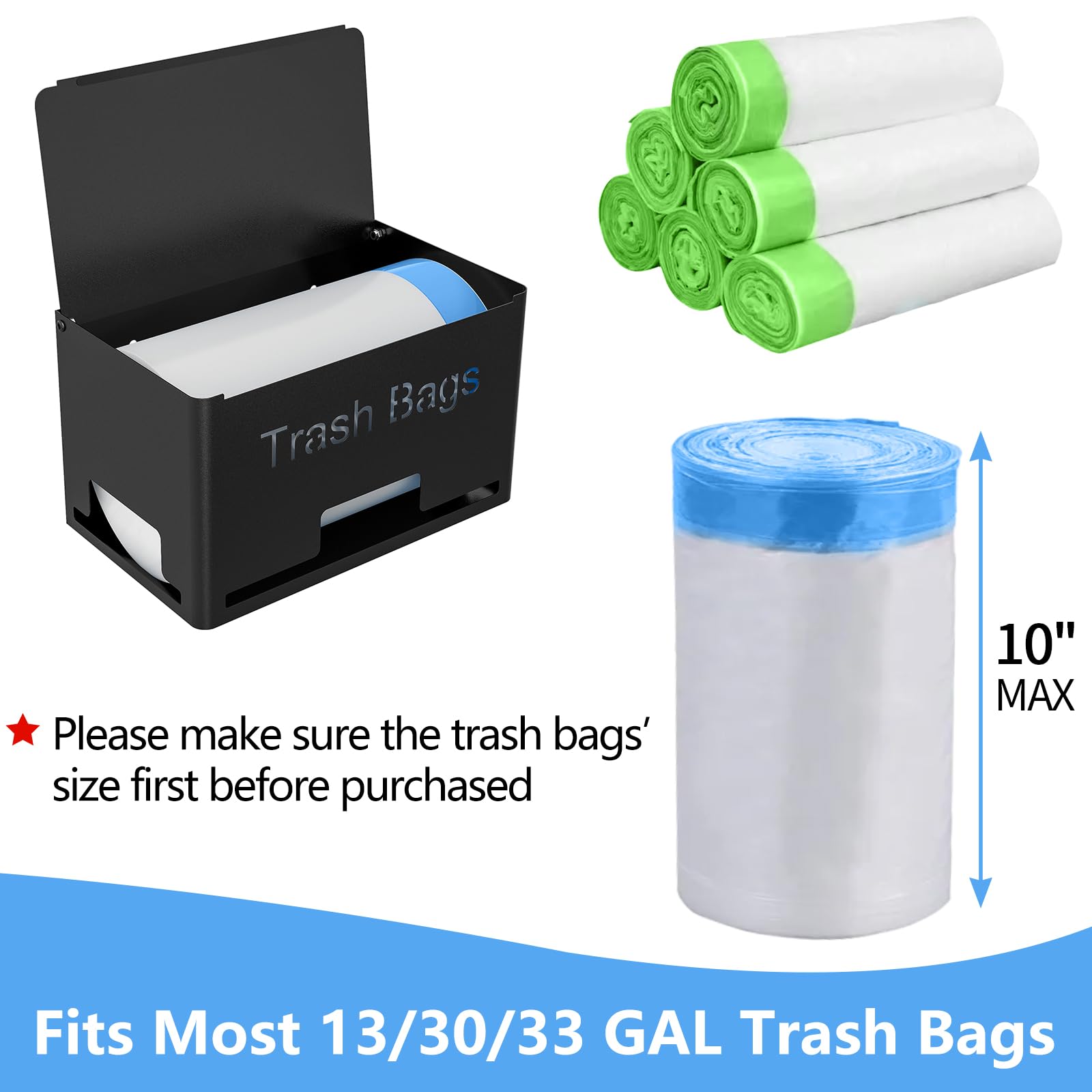 STWWO Large Trash Bag Holder Dispenser