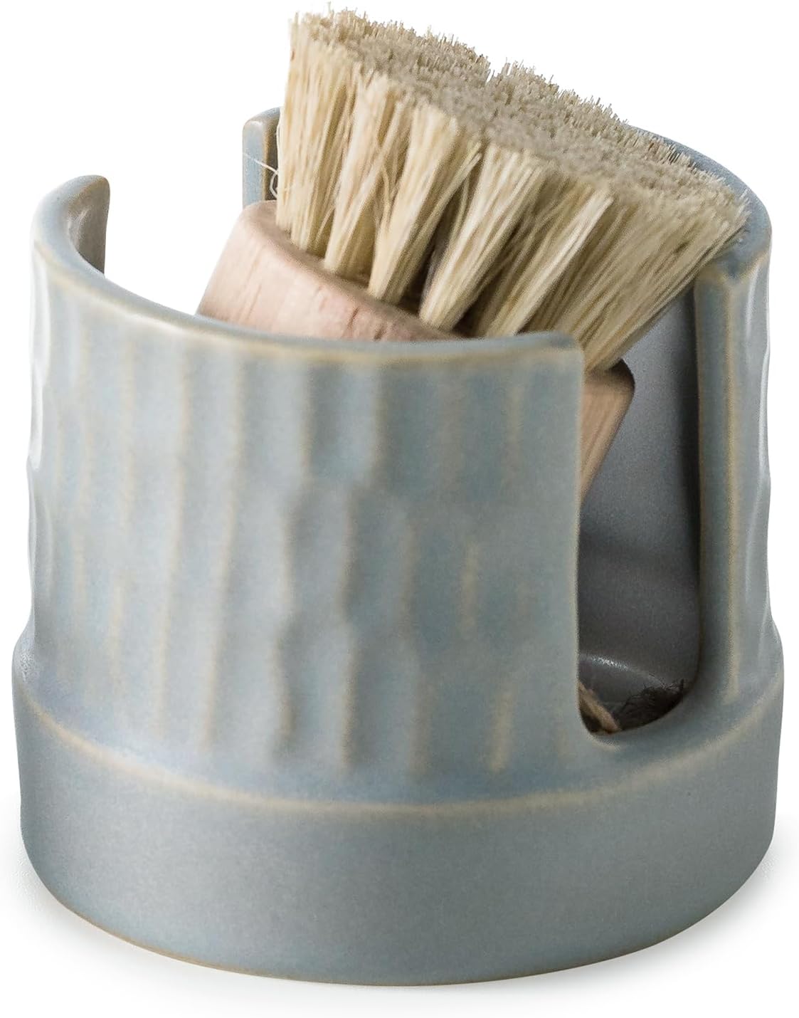 Sponge Holder for Kitchen Sink Counter, Dish Sponge Dish Rack Ceramic Brush Holder Farmhouse Kitchen Accessories for Scrub, Blue