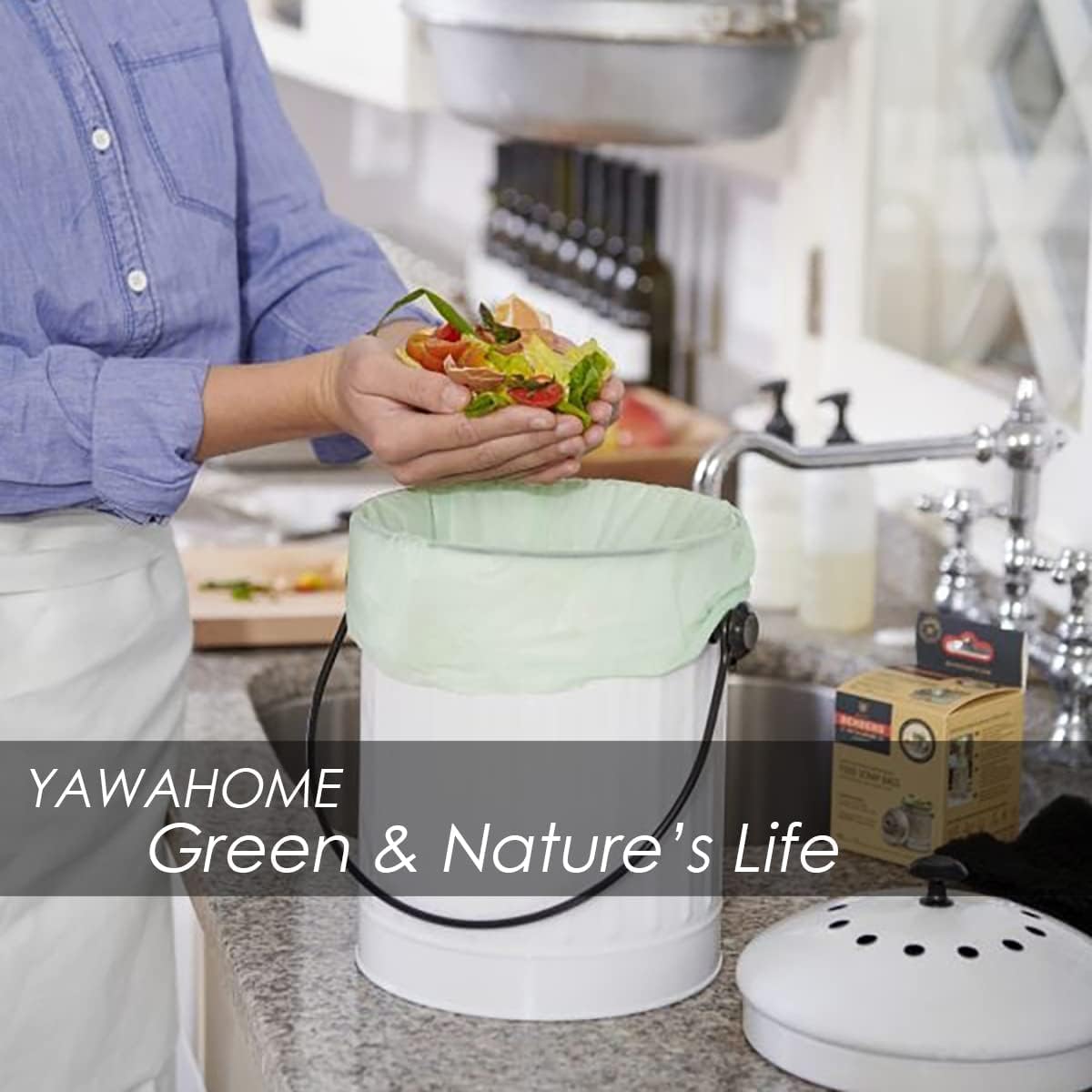 Small Trash Bags 1.2 Gallon (5L) - 120 Counts Garbage Bags, Unscented Compost Bags for Bathroom, Office & Dorm