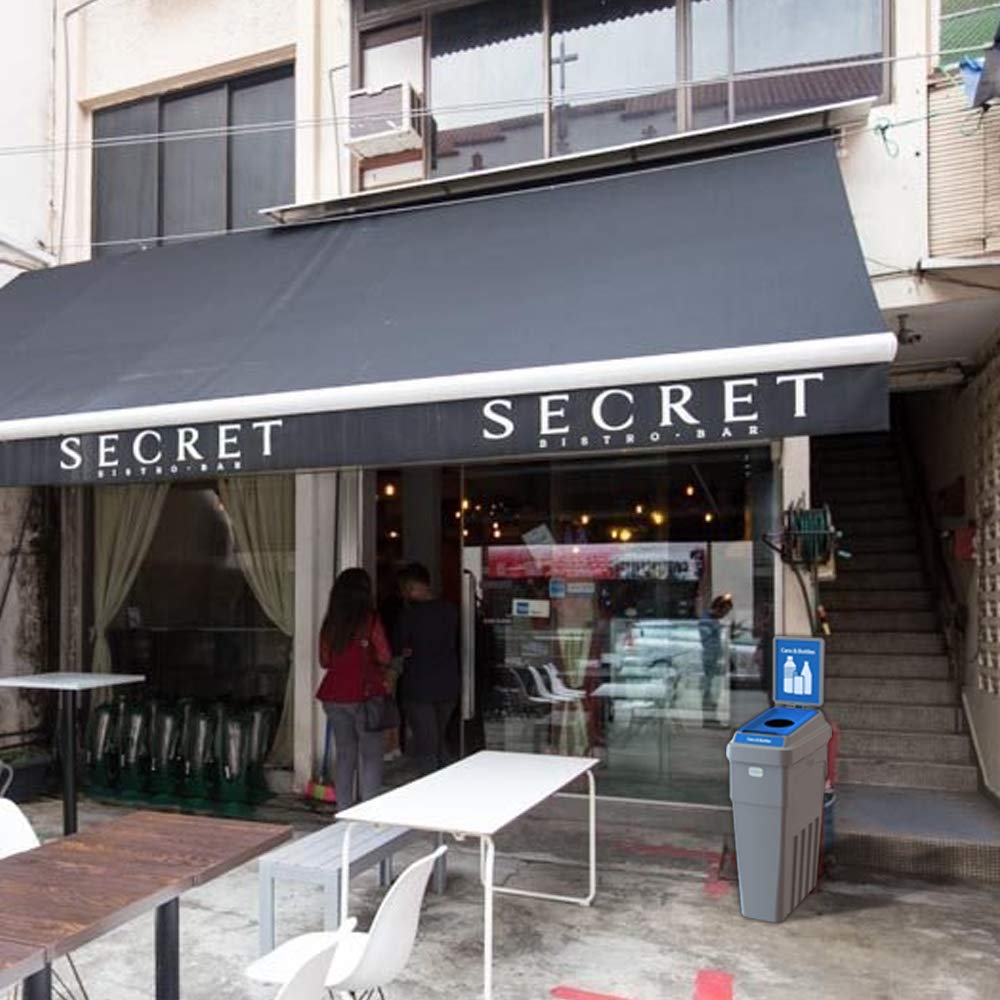 LeanStream Bin - 23 Gallons | 1 Stream | Cans & Bottles Attached Backboard | Grey Color