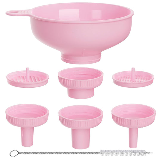 Wide Mouth Kitchen Funnel, Food Grade Plastic Cooking Canning Funnel with 4 Sizes Spouts for Filling Wide and Regular Mason Jars, Spray Dropper Oil Bottle Jug Spices Shampoo Sauce