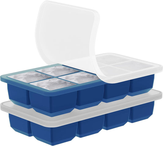 2 Pack Silicone 2 Inch Large Ice Cube Molds for Cocktails Wine Fruit and Bourbon Whiskey Easy