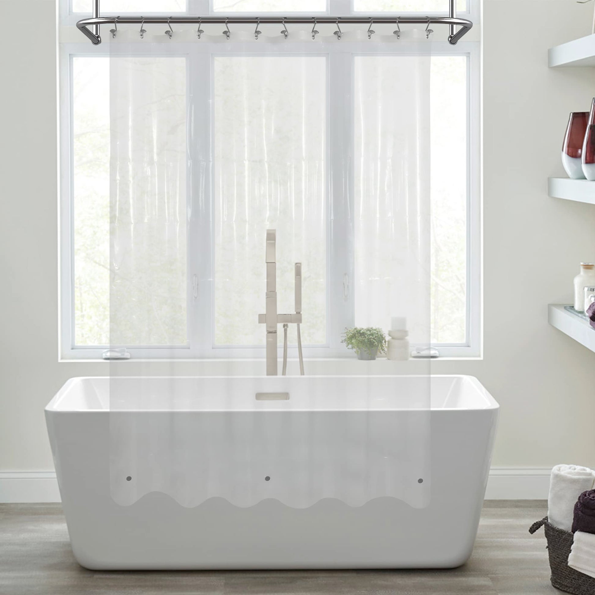 Mrs Awesome Clear Shower Curtain Liner with 3 Magnets, 72x72