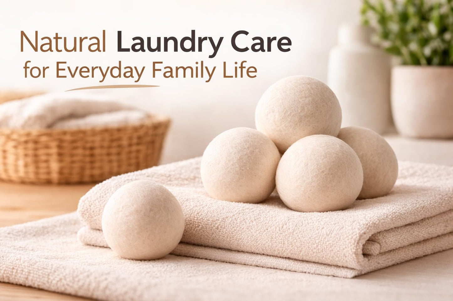 BABL LIFE Wool Dryer Balls 6 Pack, 100% New Zealand Wool, Reusable Dryer Balls for Laundry, Natural