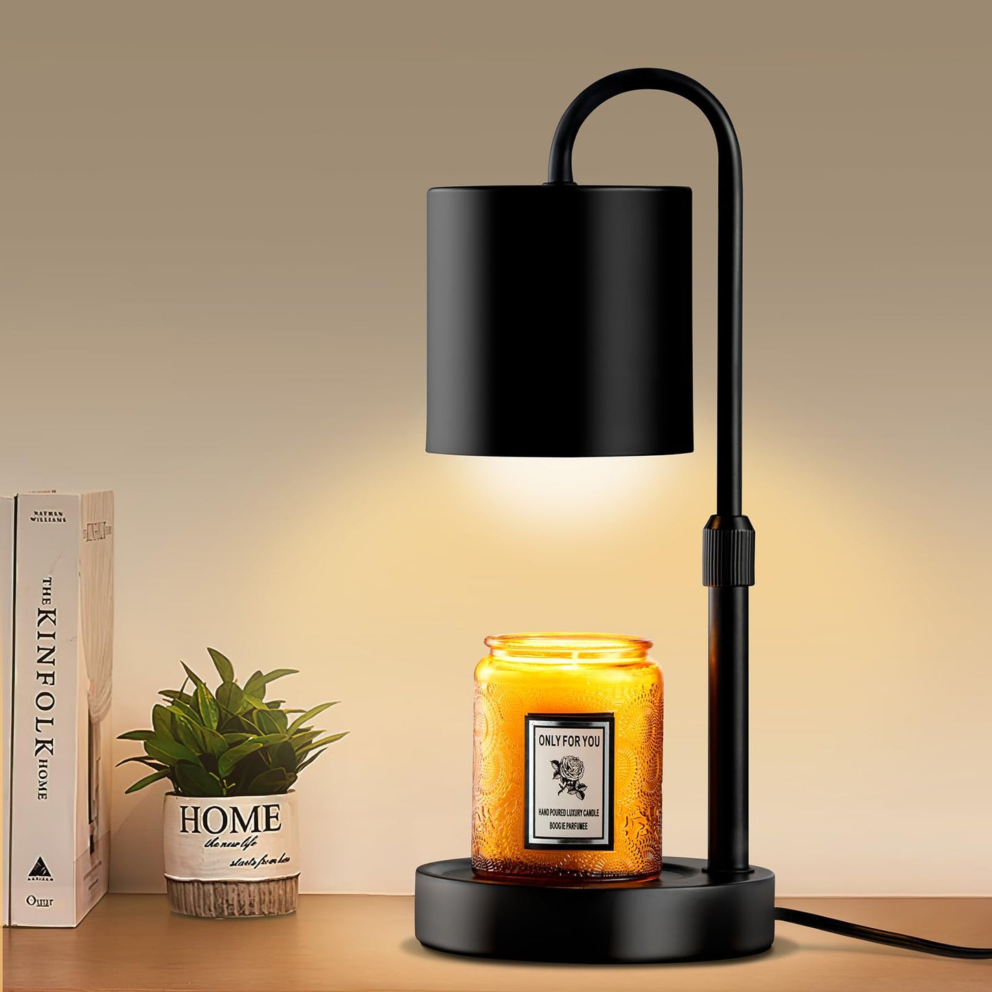 Briever Dimmable Candle Warmer Lamp with Timer, Height Adjustable Electric Candle Wax Warmer