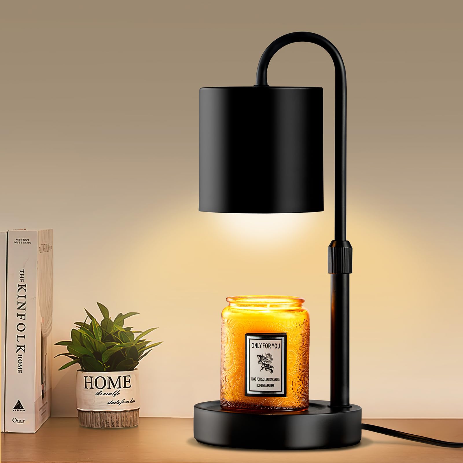 Briever Dimmable Candle Warmer Lamp with Timer, Height Adjustable Electric Candle Wax Warmer