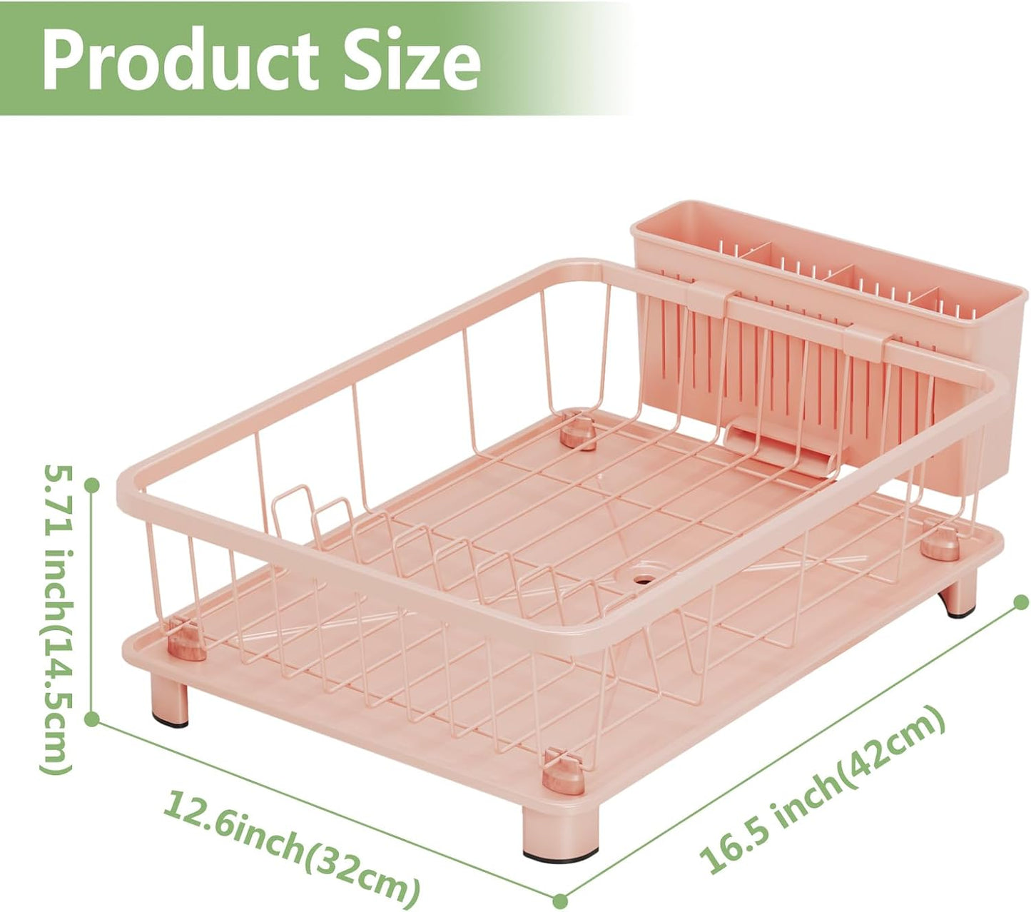 Pink Dish Drying Rack - Space-Saving Dish Rack,Dish Racks for Kitchen Counter with Drainboard, Birthday Christmas Day Mothers Day Thanksgiving Gifts for Mom Grandma Wife Kitchen Enthusiasts