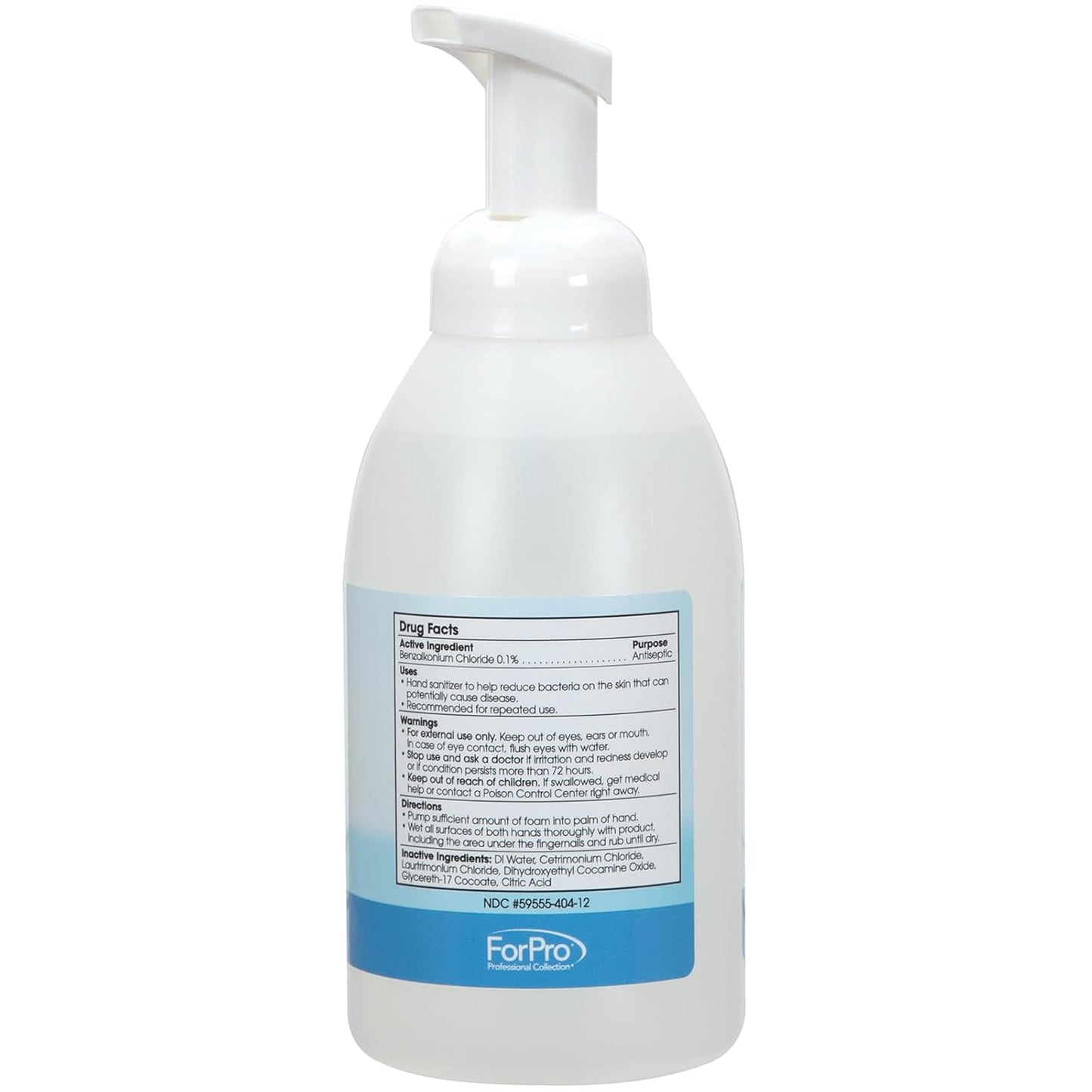 ForPro Professional Collection Alcohol-Free Foaming Instant Hand Sanitizer, Moisturizing, Dye and Fragrance Free Sanitizer, 20 Fl Oz