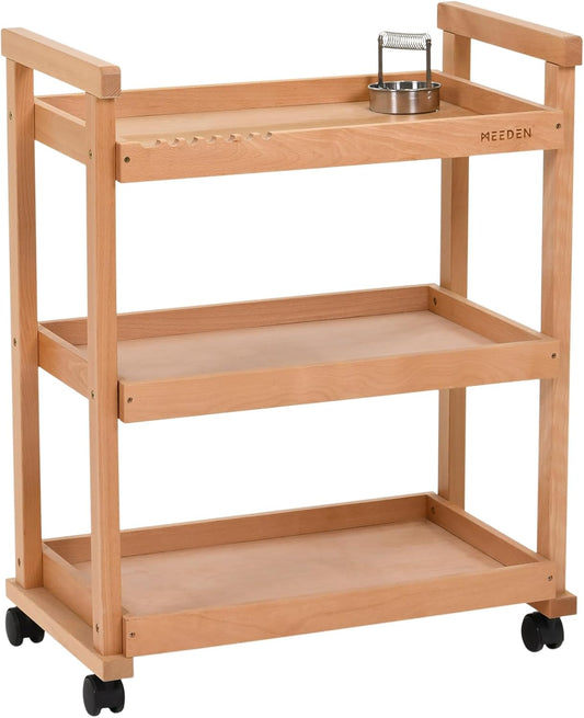 MEEDEN Art Cart Storage Organizer, 3-Tier Rolling Utility Studio Taboret with Caster Wheels