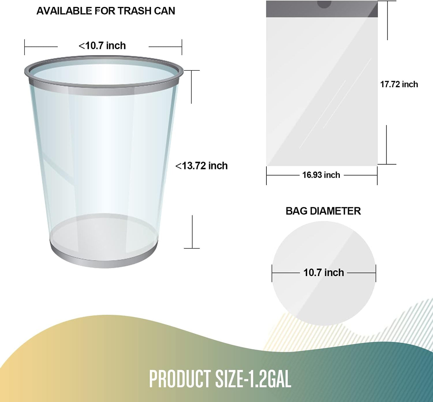 FORID Mini Drawstring Trash bags - 1.2 Gallon White Plastic Garbage Bags 240 Count Small Can Liners for Bathroom Bedroom Office Home 5 Liter (1-2 Gal) - Durable & Thick Trash Bag