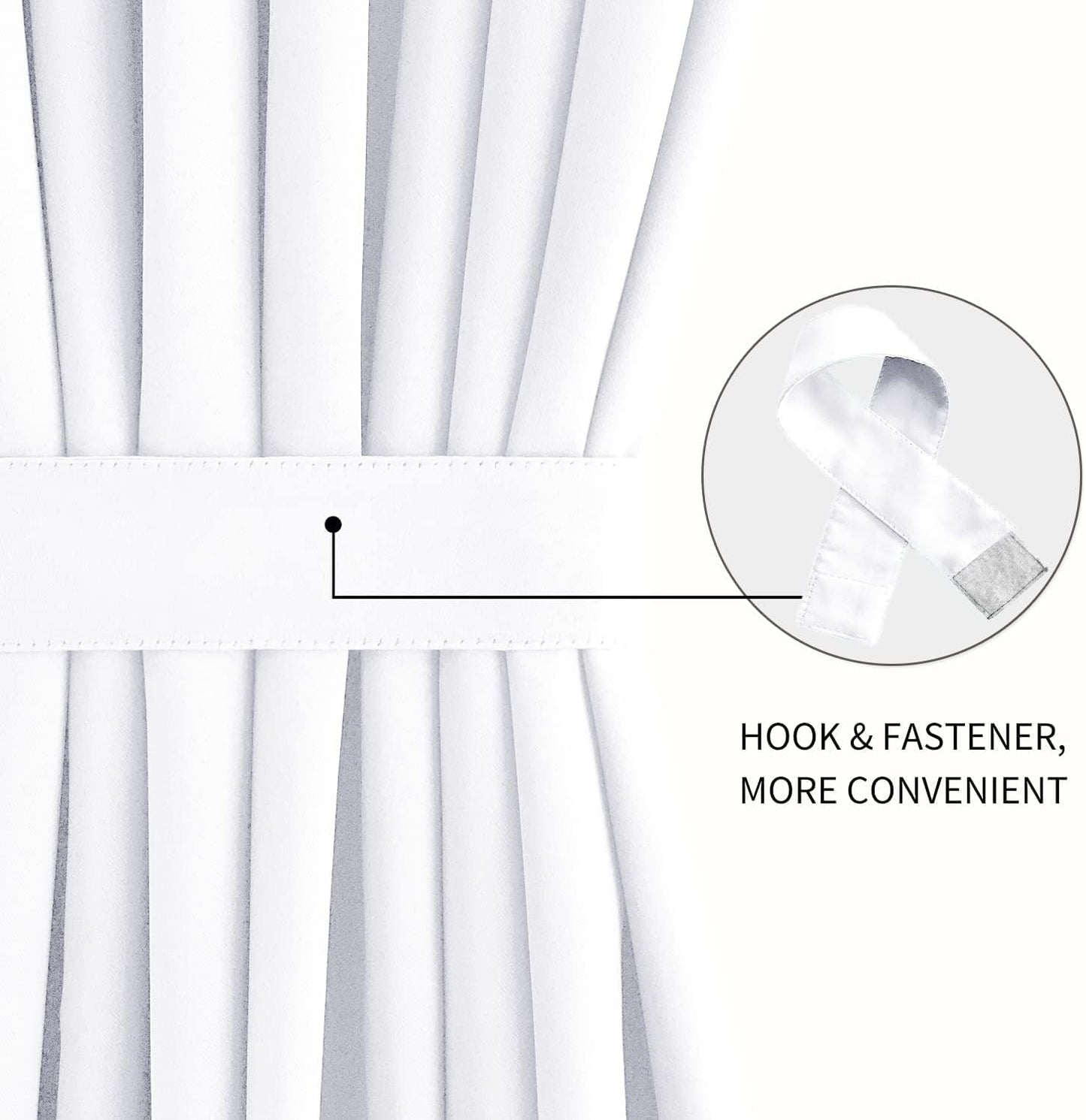 DWCN French Door Curtains – Rod Pocket Thermal Curtain for Doors with Glass Window, Kitchen and Patio Doors for Privacy, 25 X 80 Inches Long, 1 Curtain Panel with Tieback, Pure White