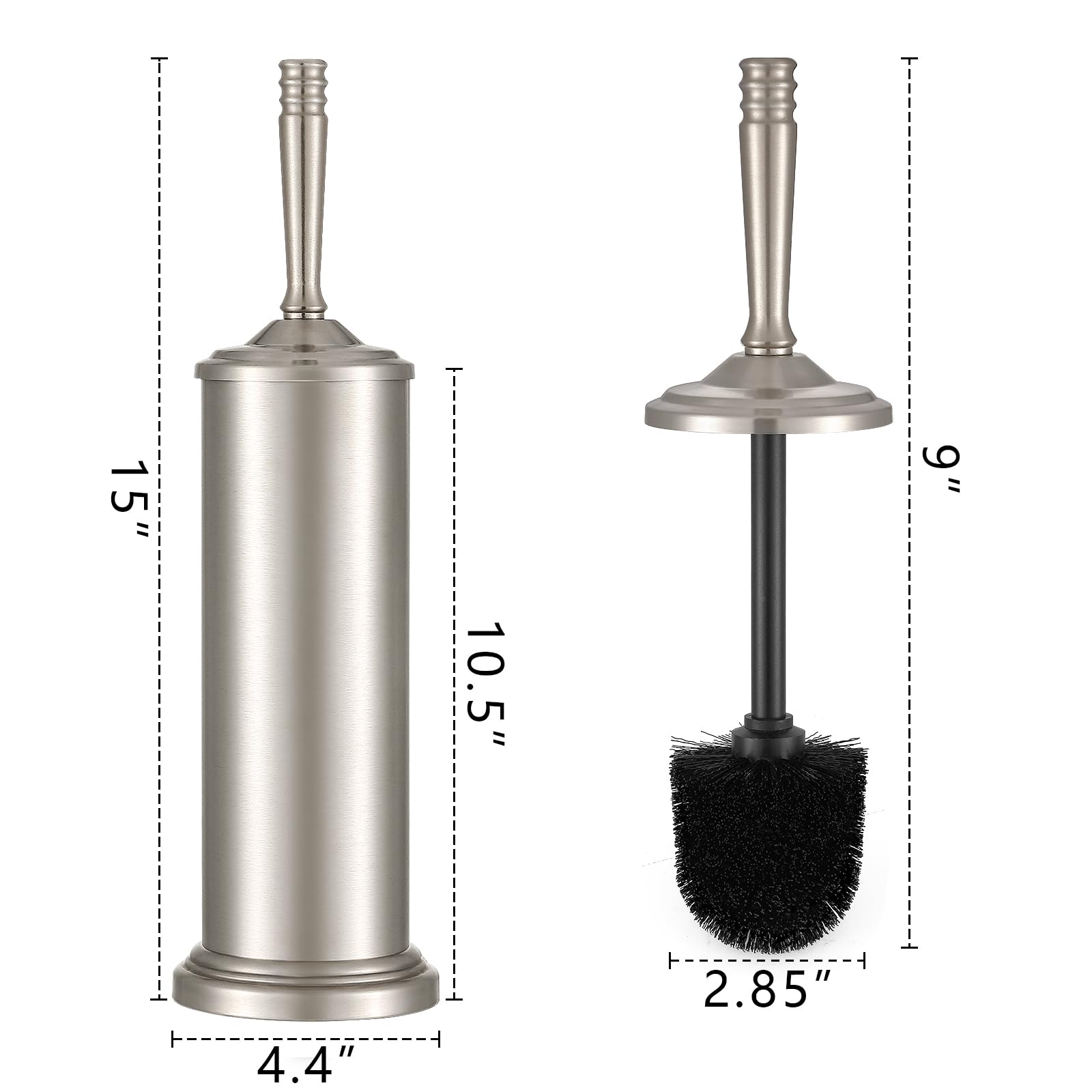 Stainless Steel Toilet Brush and Holder Set,Toilet Bowl Brush and Holder
