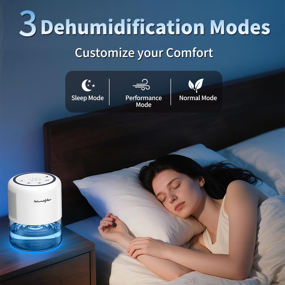 Windangel 44oz(1.3L) Small Dehumidifier for Home Auto-Off Quiet Portable Dehumidifier with 3 Modes