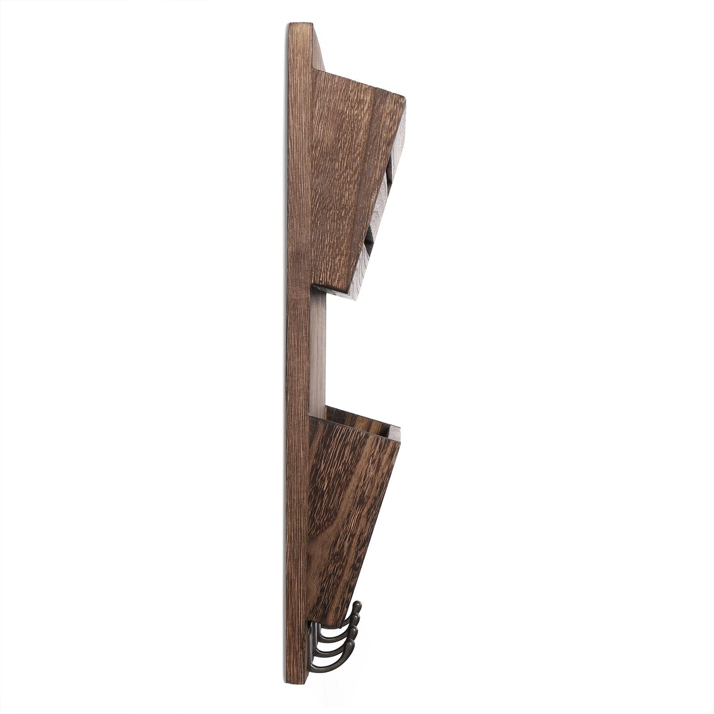 MOOACE Mail Organizer Wall Mount, Wood Mail and Key Holder with Hooks