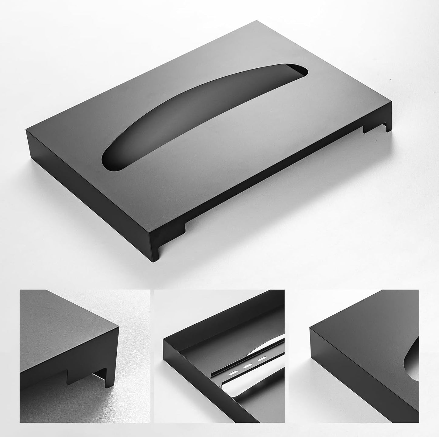 Toilet Seat Cover Dispenser Wall Mounted Stainless Steel Matte Black