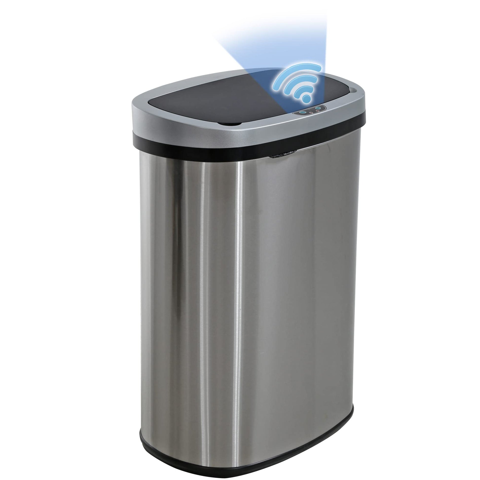 BestOffice | 13 Gallon Stainless Steel Trash Can with Lid | Steel