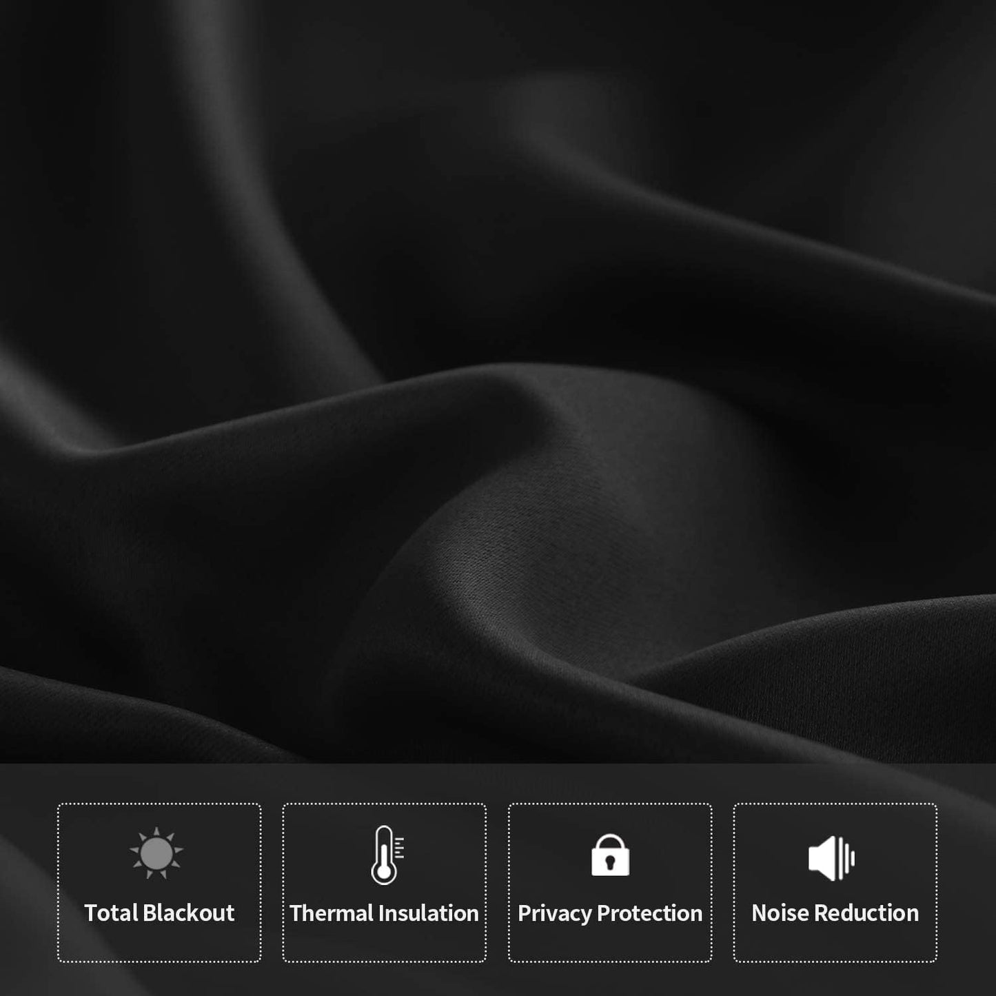 DWCN French Door Curtains – Rod Pocket Thermal Blackout Curtain for Doors with Glass Window, Kitchen and Patio Doors for Privacy, 25 X 80 Inches Long, 1 Curtain Panel with Tieback, Black