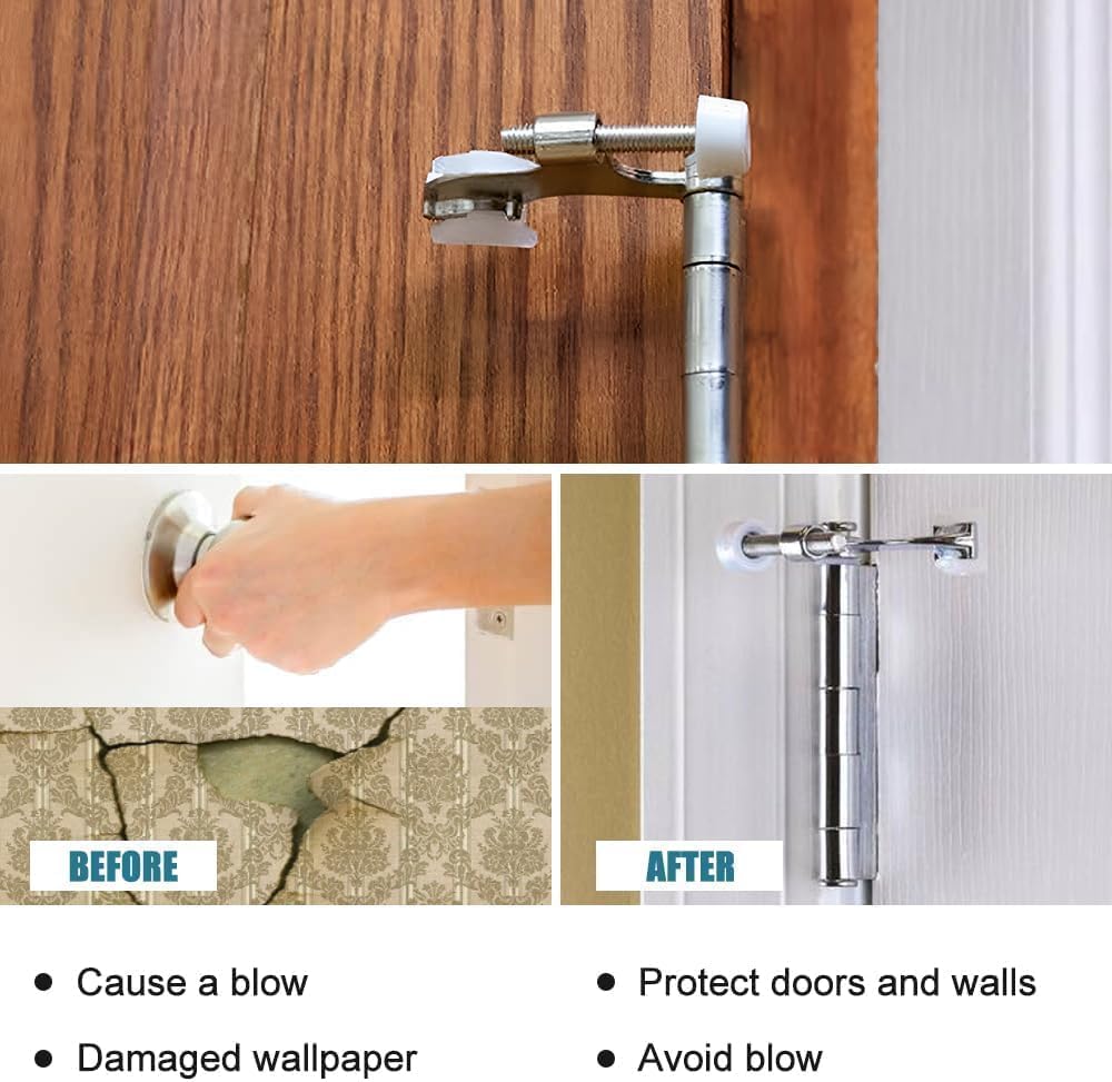 48 Pack Hinge Pin Brushed Nickel Door Stopper, Adjustable Heavy Duty Hinge Pin Door Stop with