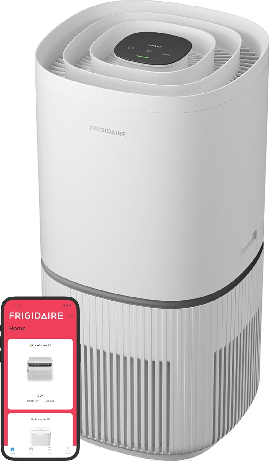 Frigidaire PureA300 XL HEPA Air Purifier with Wi-Fi for Large Rooms, Covers up to 1,685 Sq. Ft., 3-Stage Filtration, Energy Star Certification, Air Quality Monitoring, Smart Mode, Ultra Quiet, White