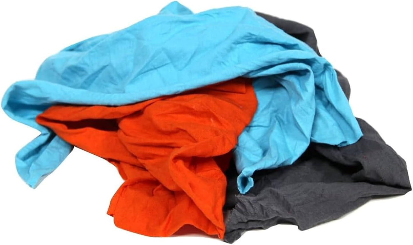Premium Color Knit Cleaning Rags (4 lbs. Bag) – Shop Rags Bulk for Workshops, Mechanics, Painters, and Home Use, Multipurpose Cotton T-Shirt Rags