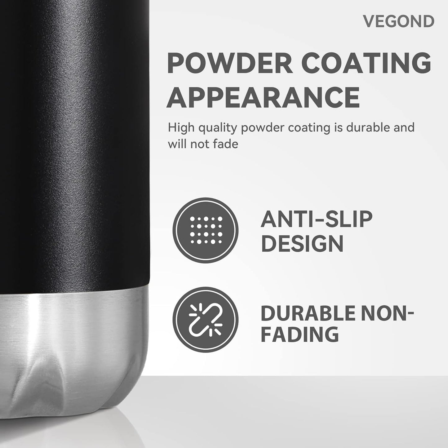 VEGOND 17oz Stainless Steel Water Bottles Bulk, Reusable Metal Sports Water Bottle Keeps Drink Hot and Cold, BPA Free Double Wall Vacuum Cola Shape Insulated Water Bottles for Camping Gym, 8 Pack