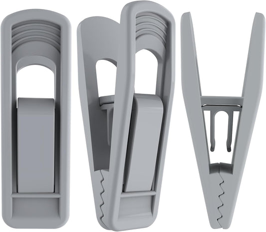 Hanger Clips Perfect for Velvet Hangers (Grey, 20 PCS), Strong Plastic Clips Pant Skirt Hanger