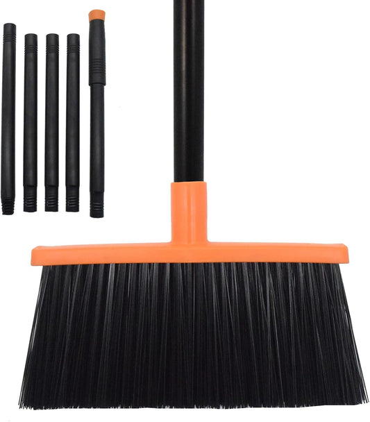 Heavy-Duty Adjustable Angle Broom with 56" Steel Handle - Ideal for Home, Garage, Kitchen