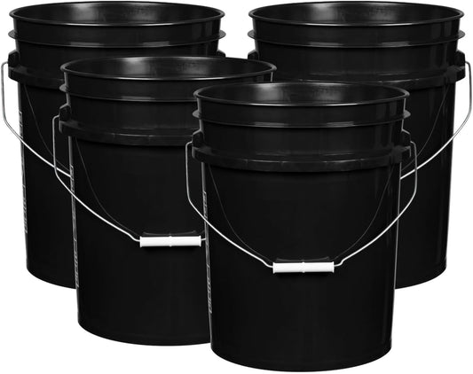 House Naturals 5 Gallon Premium HPDE Plastic Bucket - Made in USA Food Grade Storage Container, BPA