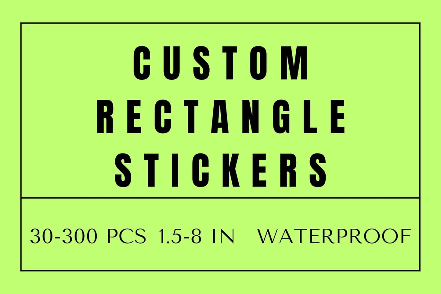 Custom Rectangle Stickers for Business Logo, Custom Rectangle Labels for Candle Jar Coffee, 30-300 pcs, Waterproof Glossy Vinyl Stickers, Upload Your Design (1.5x4 in)