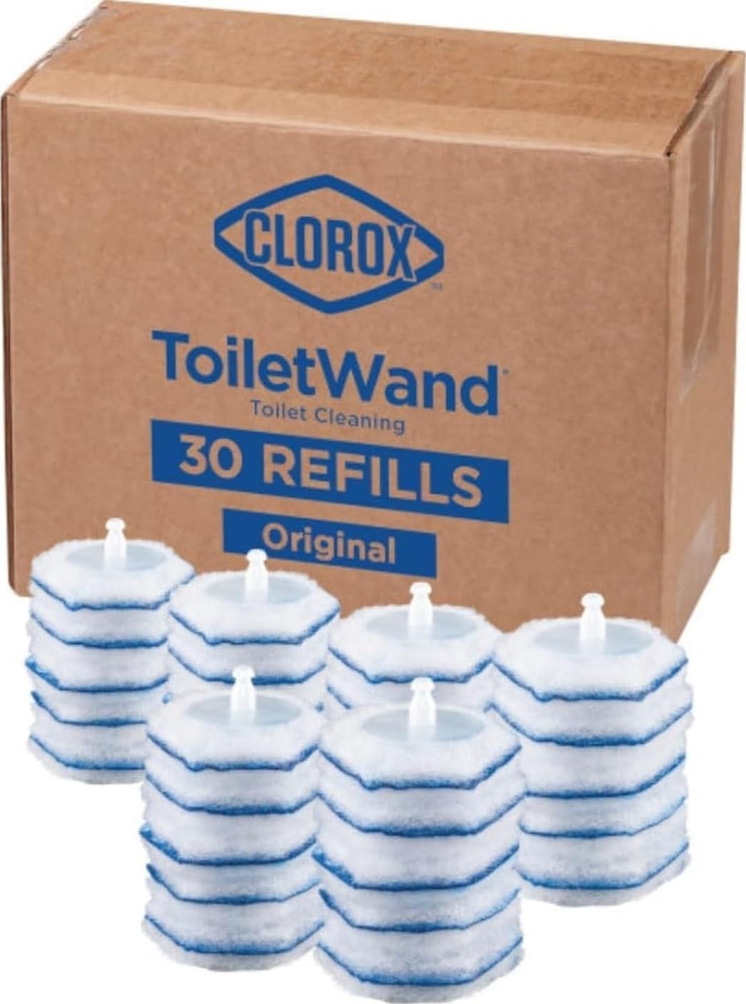 Clorox ToiletWand Disposable Toilet Cleaner Refills, 30 Count, Kills 99.9% of Germs and Viruses