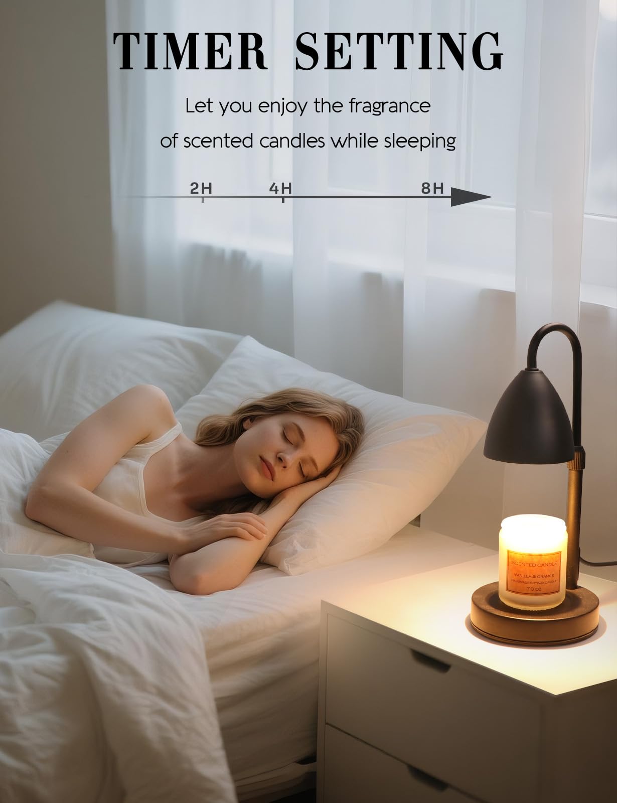 Candle Warmer Lamp with Timer Dimmable, Lamp Candle Warmer Birthday Gifts for Women, Black