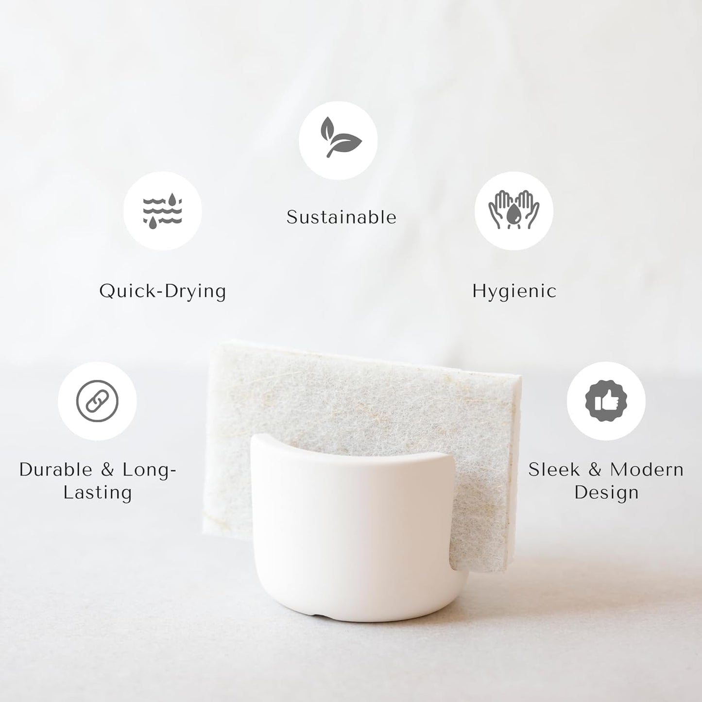 Selegna Diatomite Sponge Holder - Quick Dry Kitchen Sink Organizer - Fast Absorbing Stone Drying Caddy -Dish Sponge Holder for Kitchen Sink, Diatomaceous Earth Sponge Holder (Brown, Large)