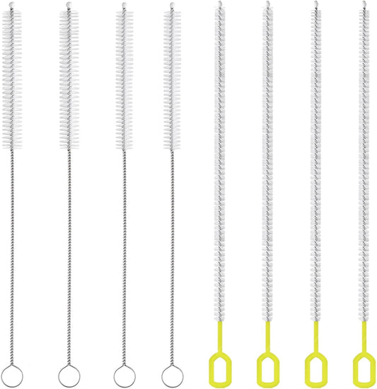 8-Piece Straw Cleaner Brush Set for Cleaning Straws - (4-Size) Extra Long Nylon Pipe Cleaners, Reusable Straw Cleaning Brush for Stanley Tumbler, Sippy Cup, Baby Bottle and Tubes (Type B)