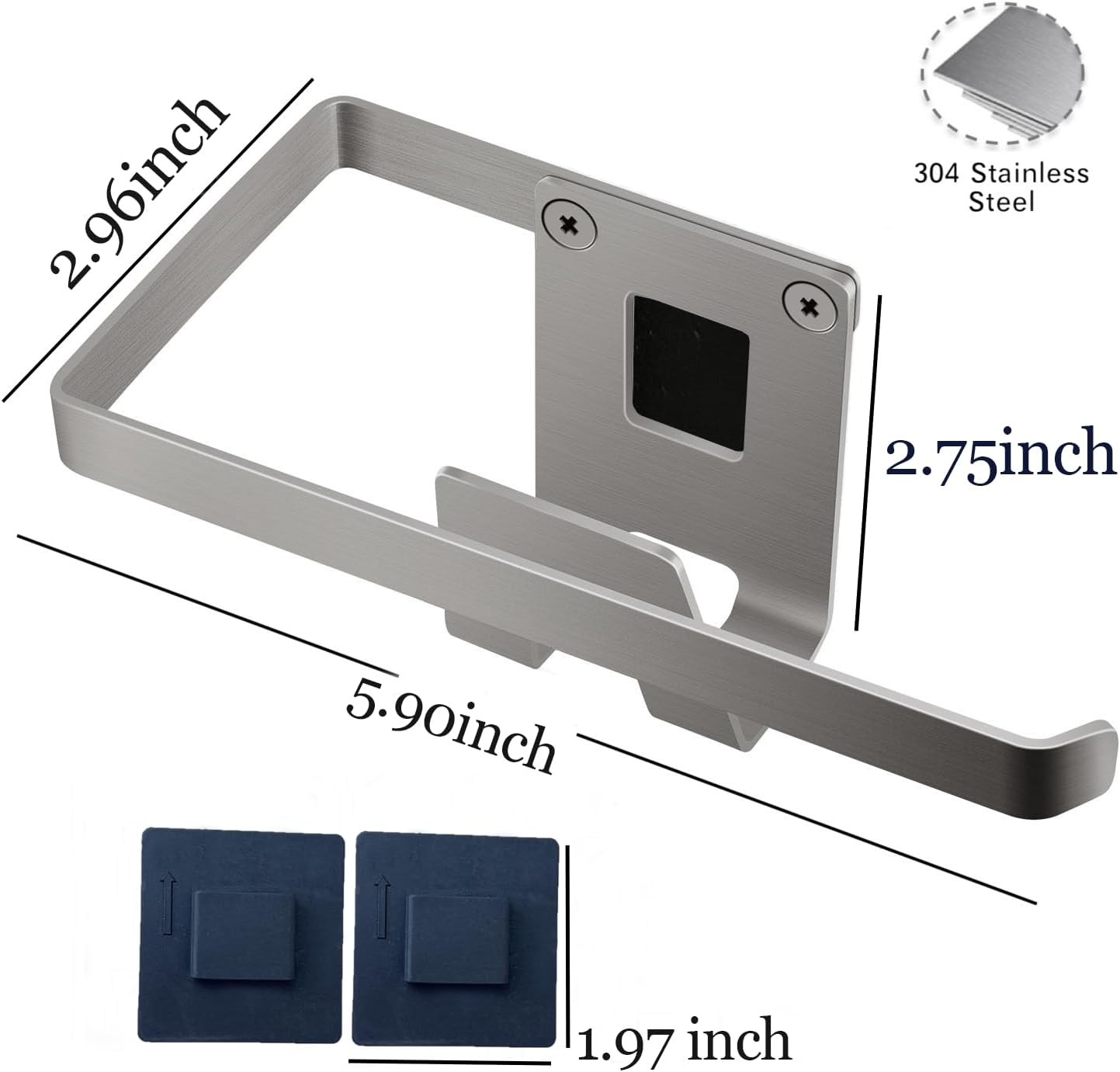 Sponge Holder for Kitchen Sink, Kitchen Sink Caddy, 2 in 1 Kitchen Sink Organizer Sponge Caddy, Adhesive Hanging, Suitable for Kitchen Brush, Dish Rag, Sponge, Gloves, 304 Stainless Steel