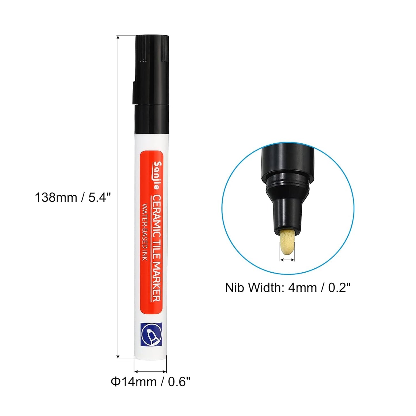 PATIKIL Grout Pen, 4 Pack Black Tile Marker Waterproof Grout Sealer Pen Tile Repair Pens Paint Pens for Wall Floor Bathroom Kitchen Refresh