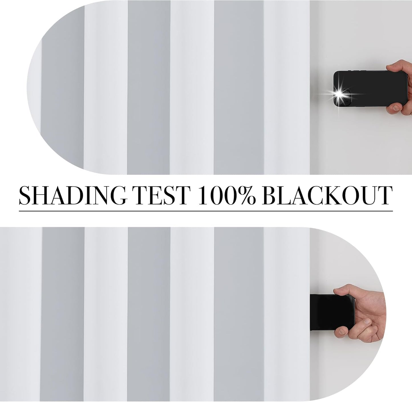 PONY DANCE White 100% Blackout Short Curtains for Kitchen Over Sink 36 inch Long 2 Panels Set, Black Out Small Window Curtains for Bathroom, Thermal Insulated Half Window Cafe Drapes, 34" W x 36" L